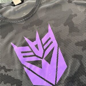 Transformers Purple Soccer Jersey 2XL Slim Fit, Slight wear on logo see photos
